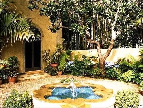 tiểu cảnh với đài phun nước 1